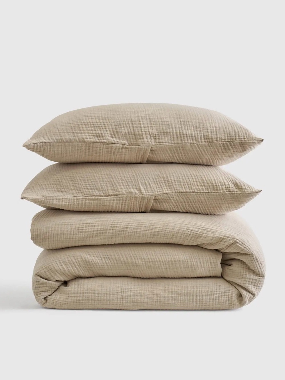 Quince Organic Cotton Gauze Duvet Cover Set - King - Dune